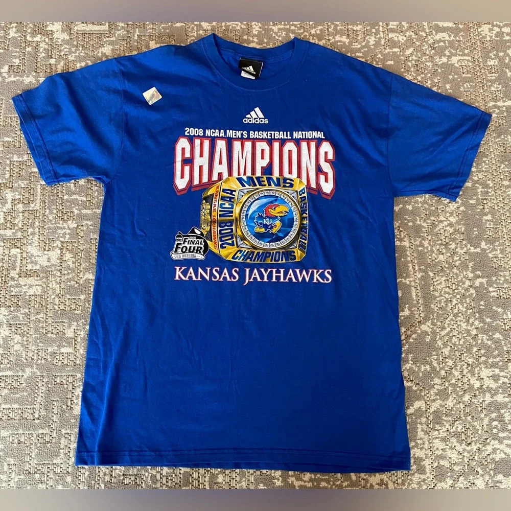 Kansas Jayhawks Adidas 2008 National Champions Men’s Size Small Color Blue New